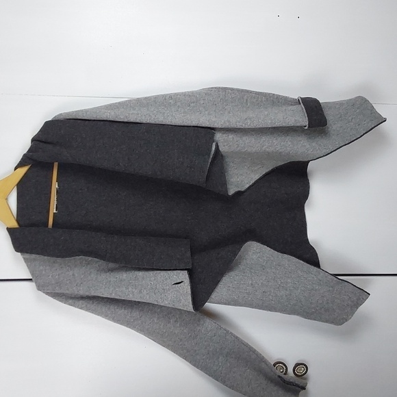 Chiaramente Italy Womens Black/ Gray Wool 1 Button Warm Neutral Cardigan Sz.L - Picture 1 of 13